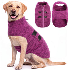 Queenmore dog fleece sweater shown from the front.