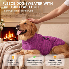 Queenmore dog fleece sweater pullover opening shown in detail.