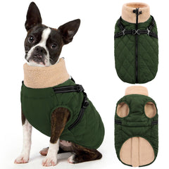 Queenmore dog jacket shown from the front to display its winter coat shape.