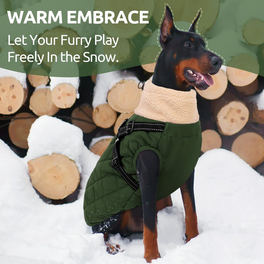 Queenmore dog jacket shell close-up showing the Oxford outer fabric.