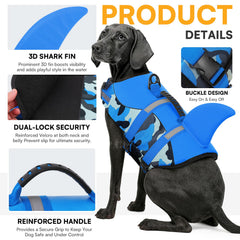 Queenmore Dog Life Jacket with a close view of its fastening buckles.