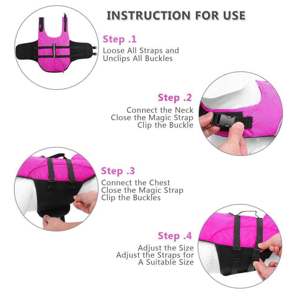 Queenmore Ripstop Dog Life Jacket showing the rear lift handle and D-ring.