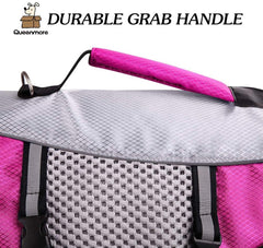 Queenmore dog life jacket with reflective straps at the neck and body.