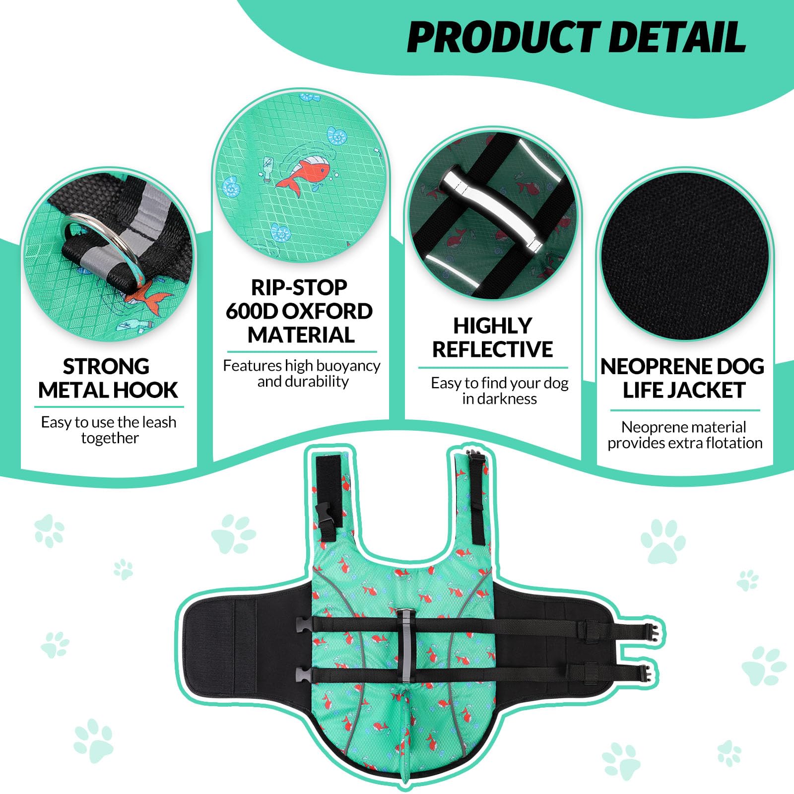 Queenmore Dog Life Jacket with its standing shark fin detail.