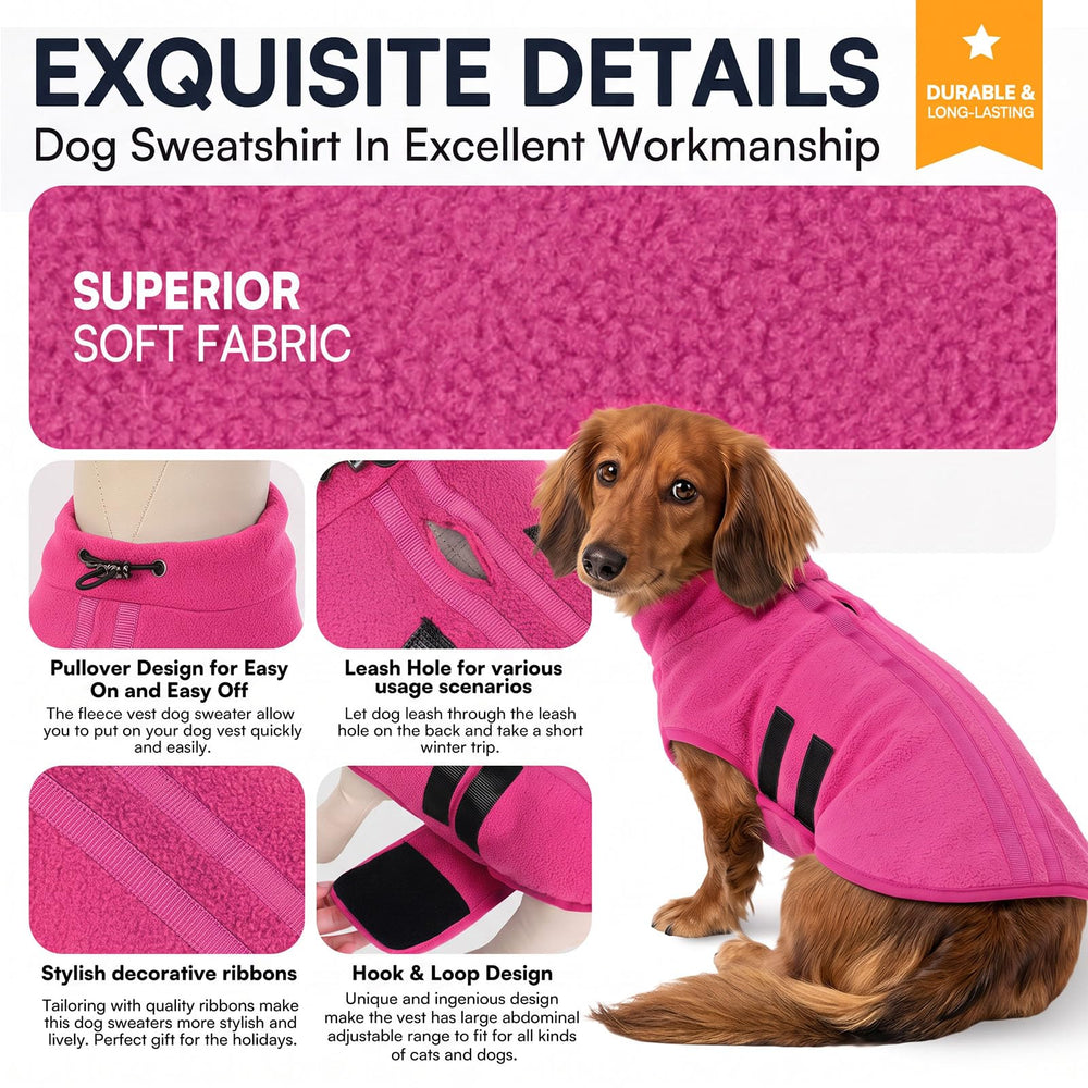 Queenmore dog sweater back showing the leash hole.