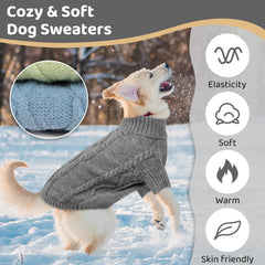 Queenmore dog sweater illustrating coverage across the chest and belly.