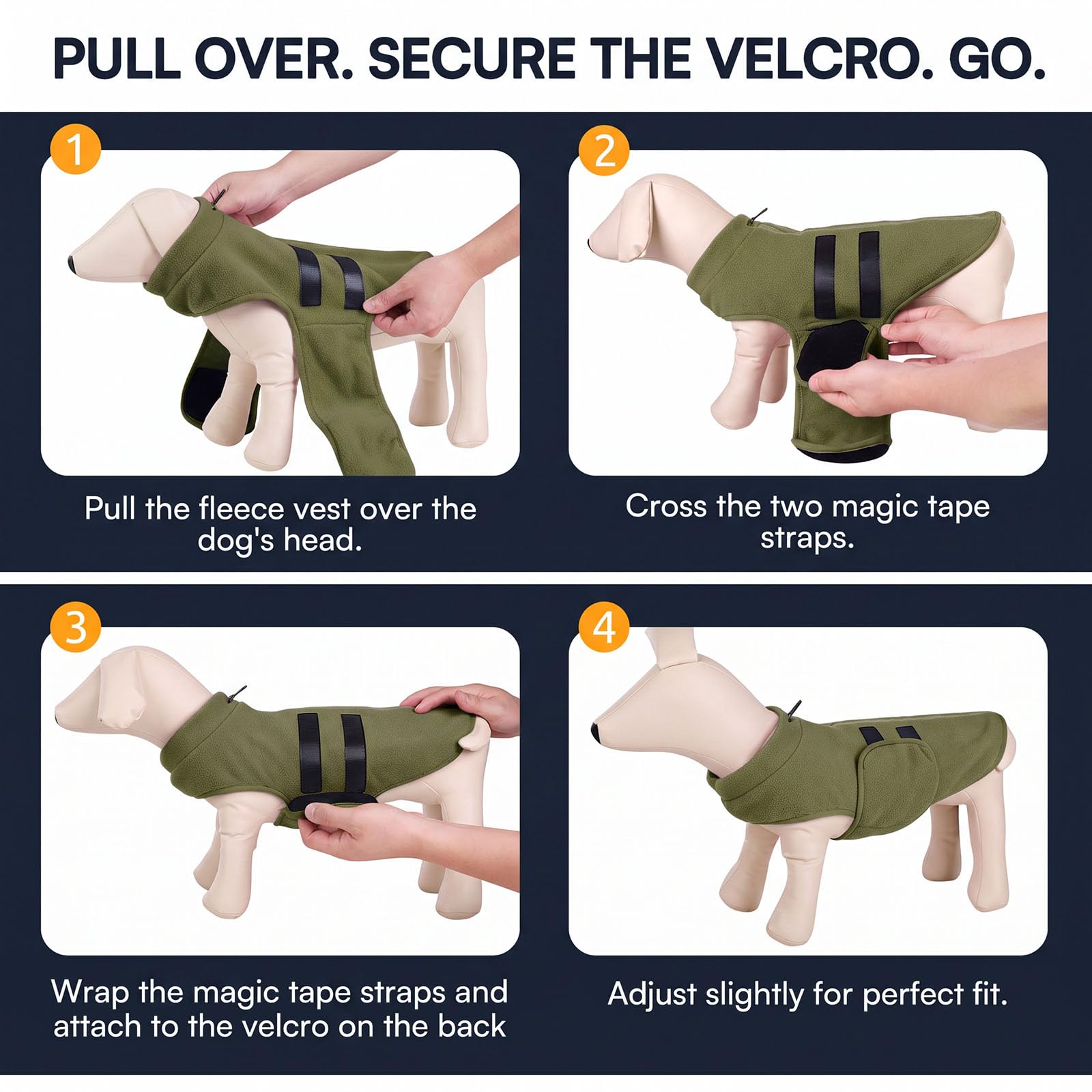 Queenmore dog sweater showing the adjustable abdominal area.