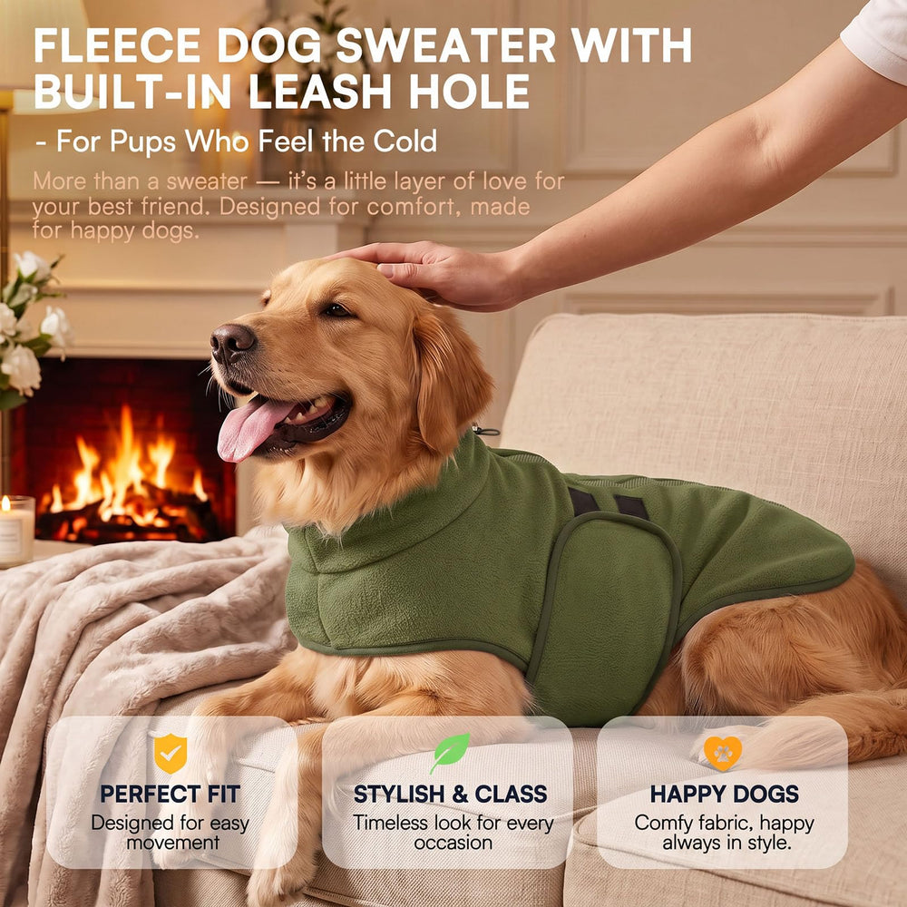 Close-up of the fleece fabric on the Queenmore dog sweater.