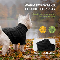 Queenmore dog sweater detail showing the ribbed cuffs and hem.