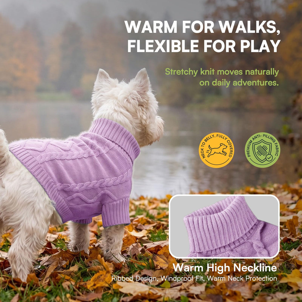 Queenmore Dog Sweater close-up showing its ribbed cuffs and hem.