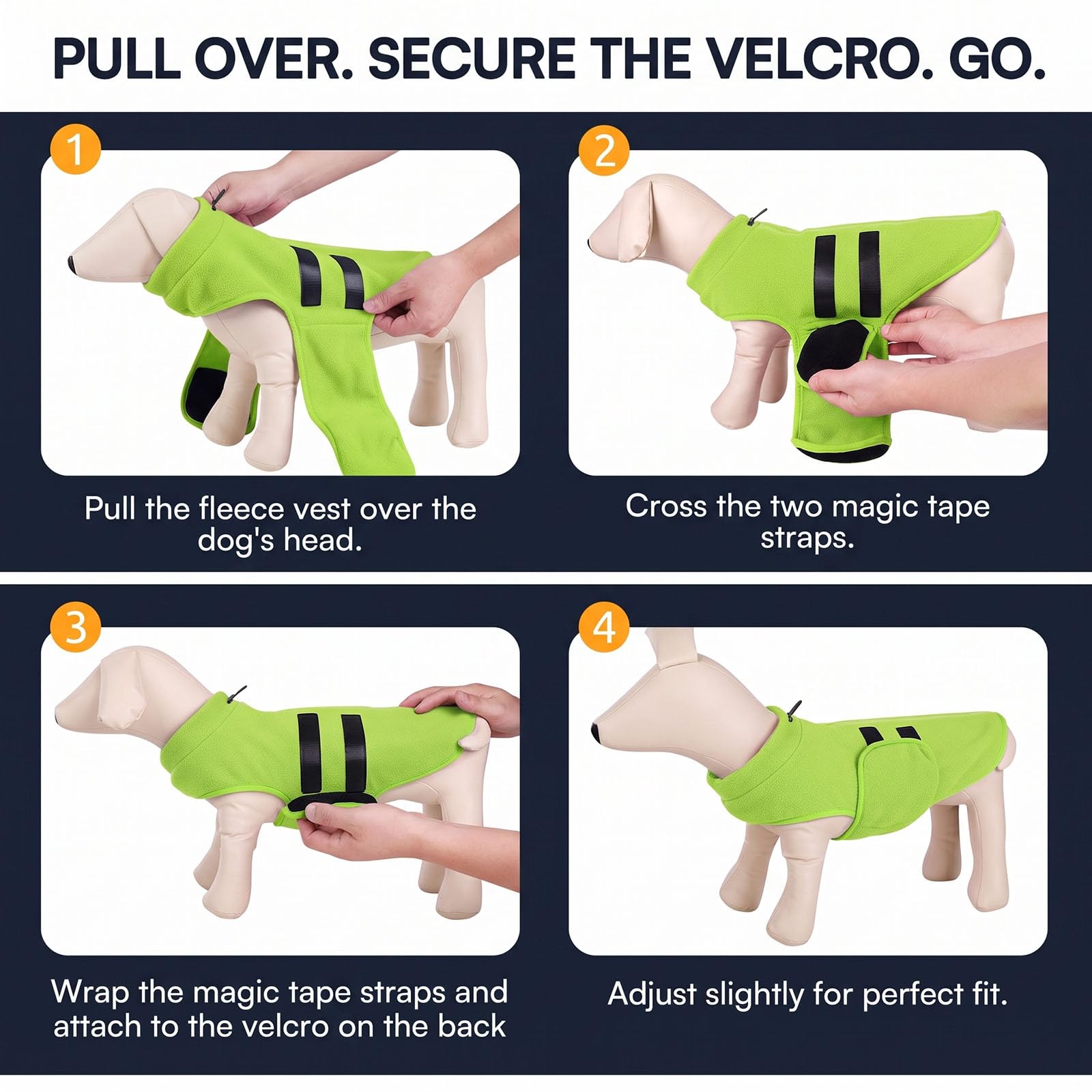Queenmore dog sweater shown with its XXS to XXL size range.