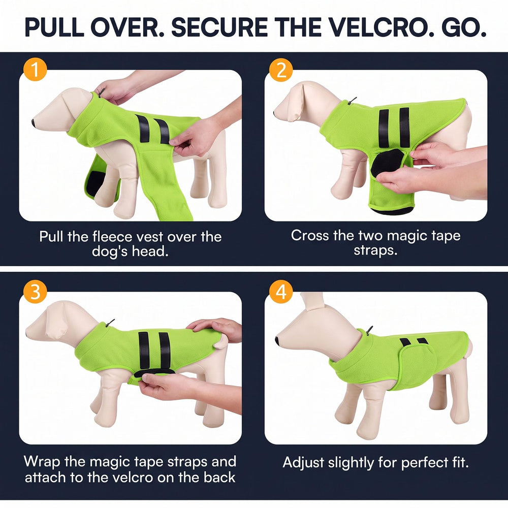 Queenmore dog sweater shown with its XXS to XXL size range.