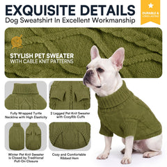 Queenmore dog sweater turtleneck collar shown around the neck area.