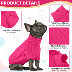 Queenmore dog sweater showing its turtleneck and wraparound coverage.