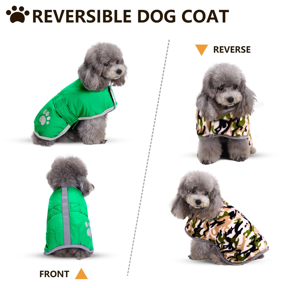 Queenmore dog winter coat showing its stitched construction.