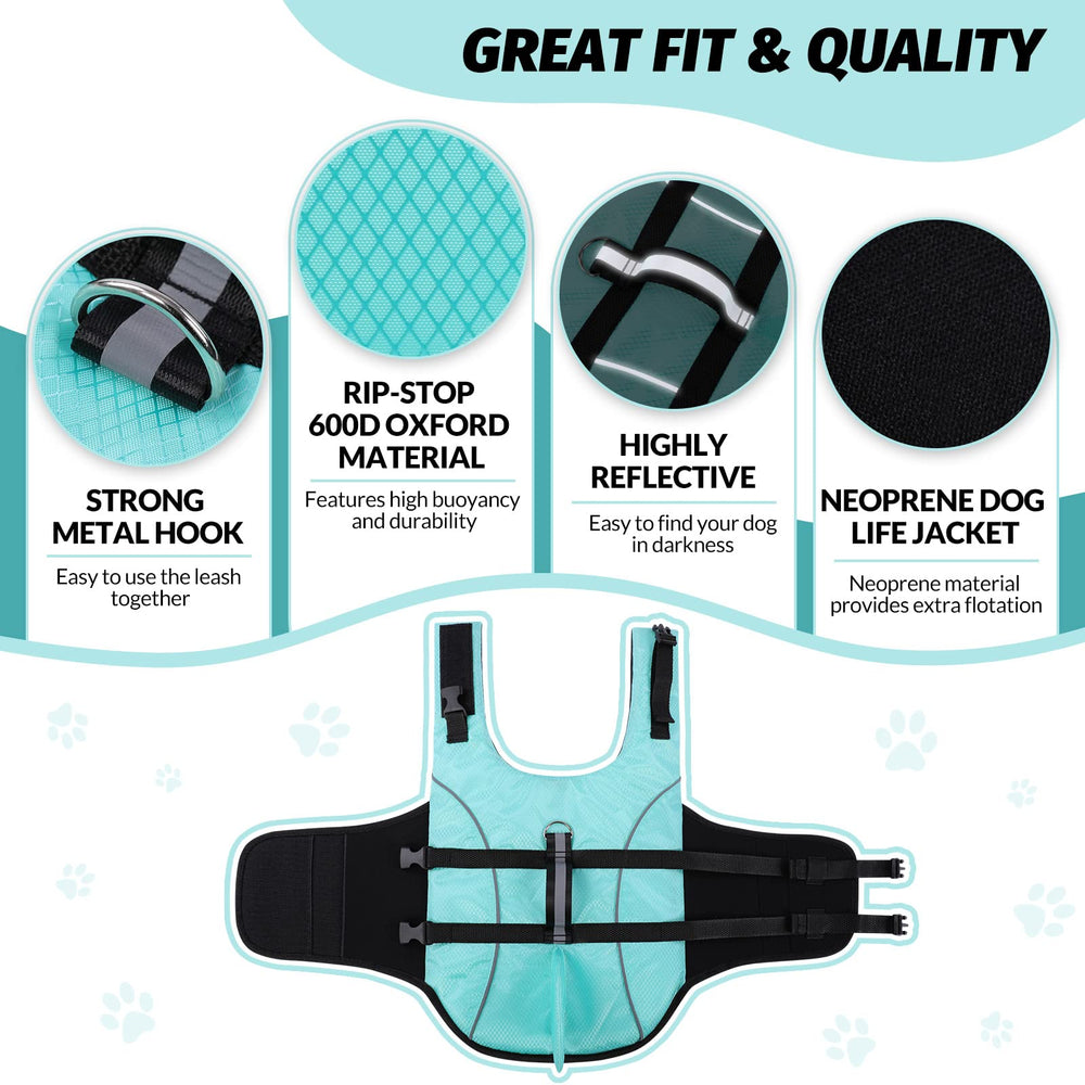 Queenmore shark dog life jacket with its standing shark fin in close view.