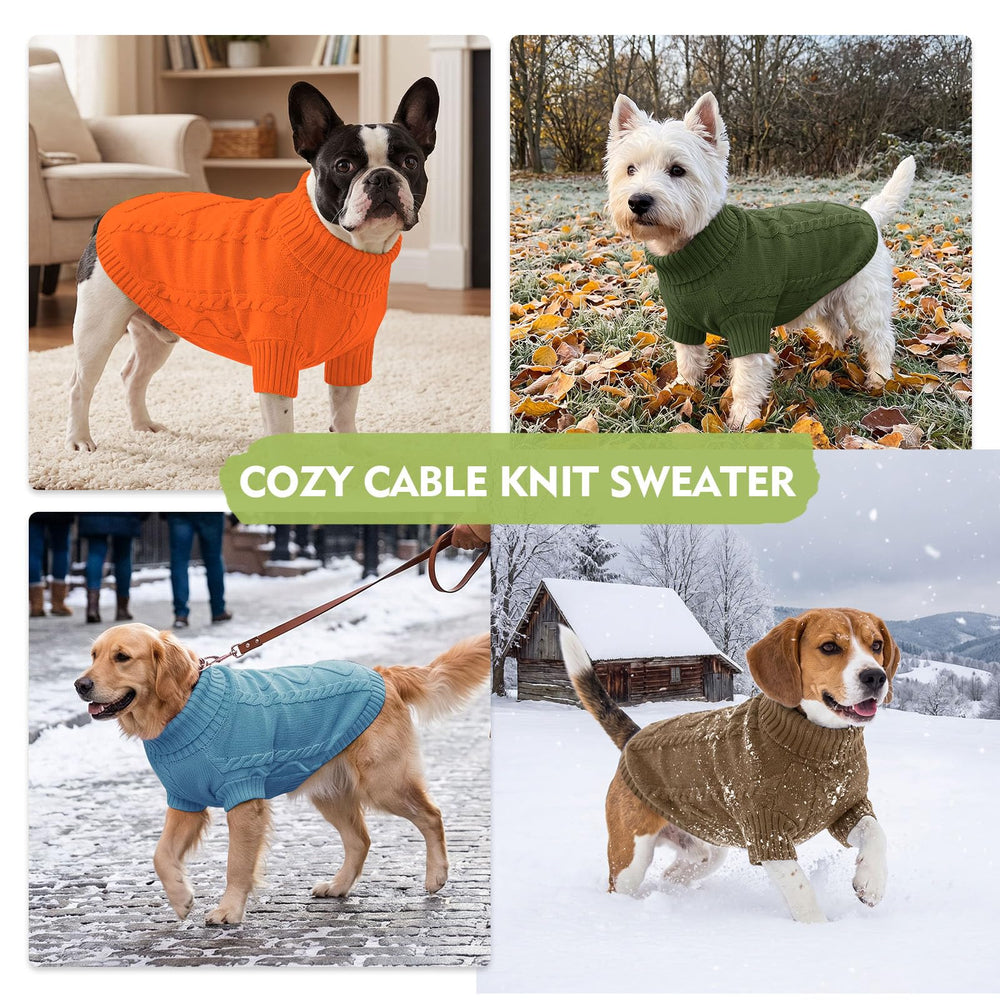 Queenmore small dog sweater showing its stretchy knit construction.