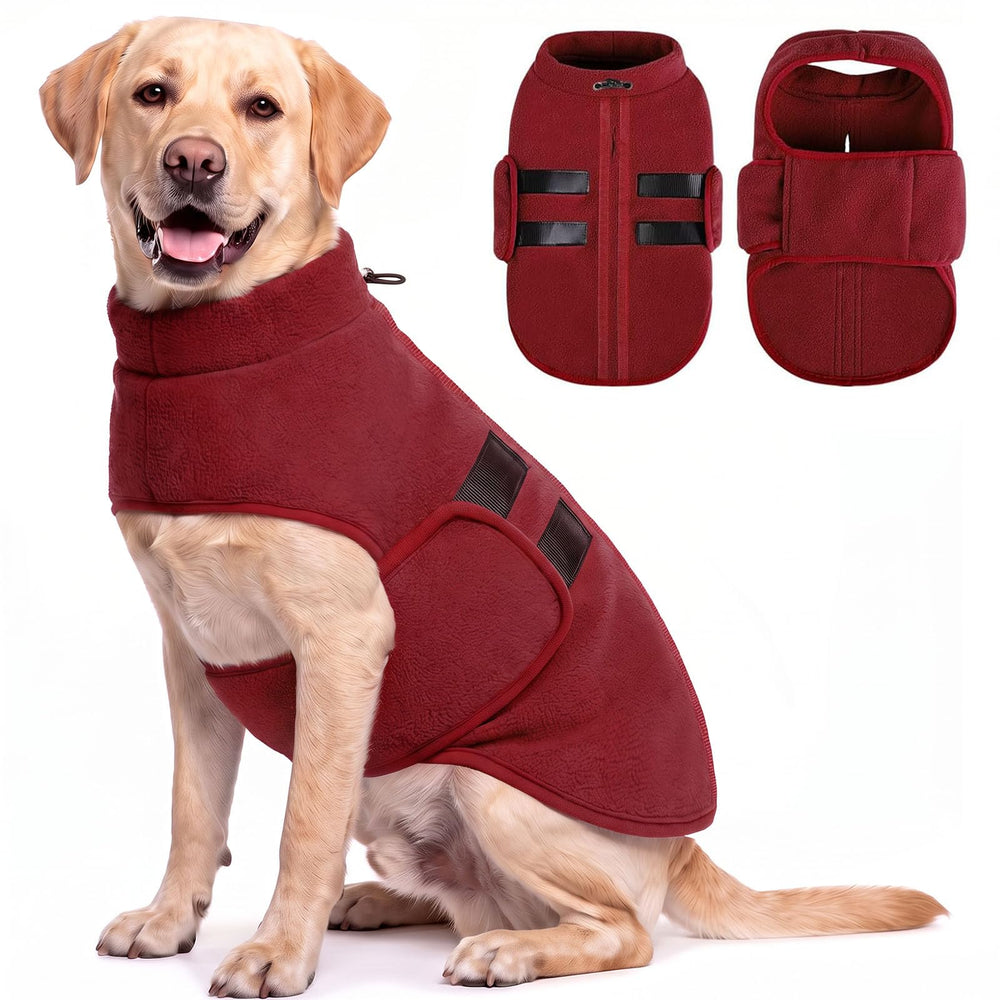 Queenmore XL Dog Sweater shown from the front in burgundy.