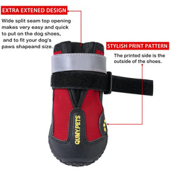 QUMY dog boots detail showing the two adjustable reflective straps.