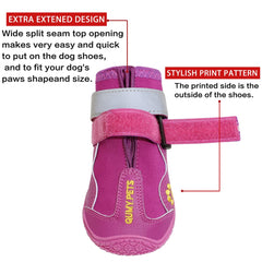 QUMY dog boots shown close up to highlight the rugged slip-proof sole.