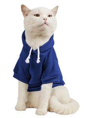 QWINEE dog hoodie shown from the front in royal blue.