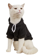 QWINEE dog hoodie shown from the front in black.