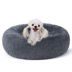 rabbitgoo Calming Cat Bed shown from the front in dark grey.