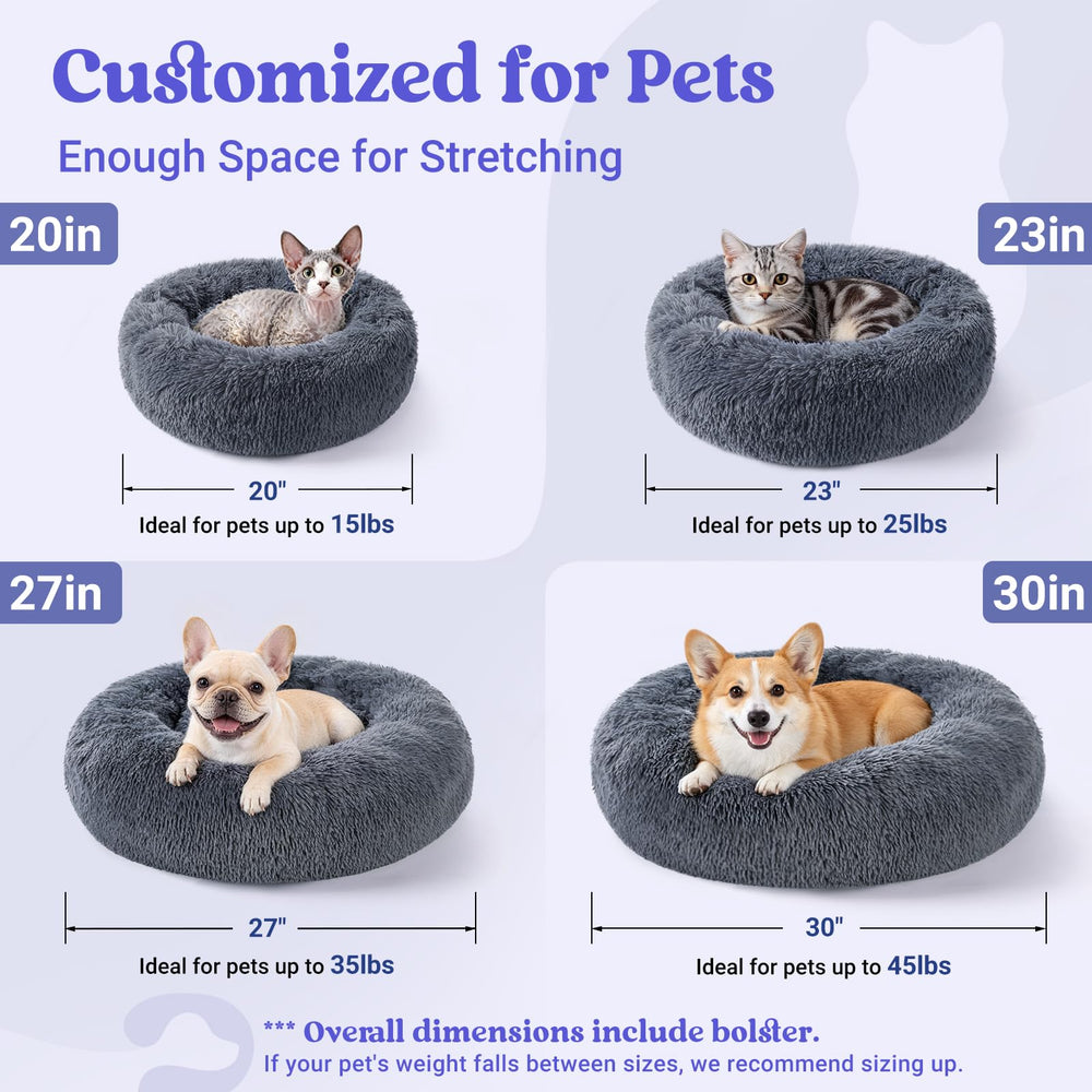 rabbitgoo cat bed with a cat curled up on the cushioned surface.