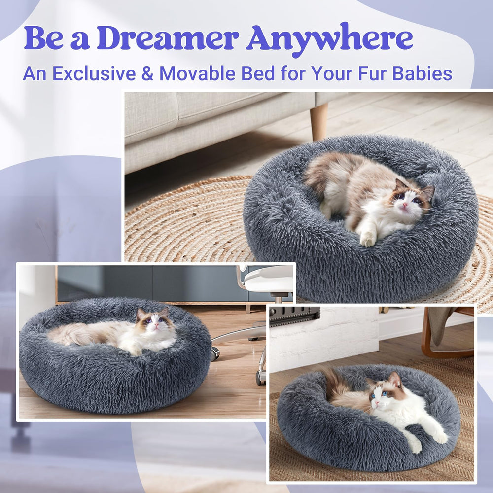 rabbitgoo cat bed in its dark grey color.