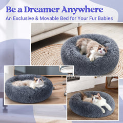 rabbitgoo cat bed in its dark grey color.