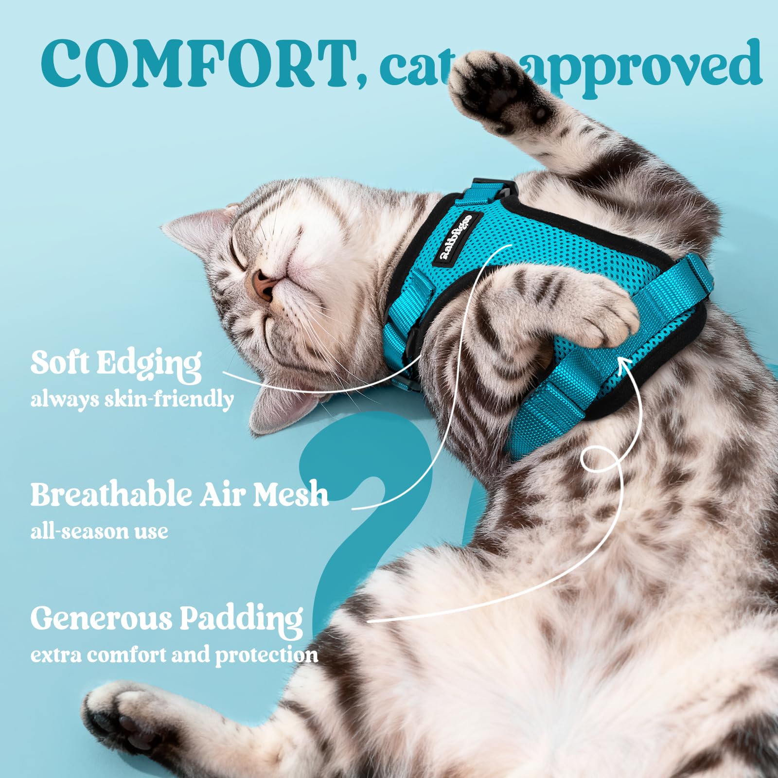 rabbitgoo cat harness detail showing its adjustable straps.