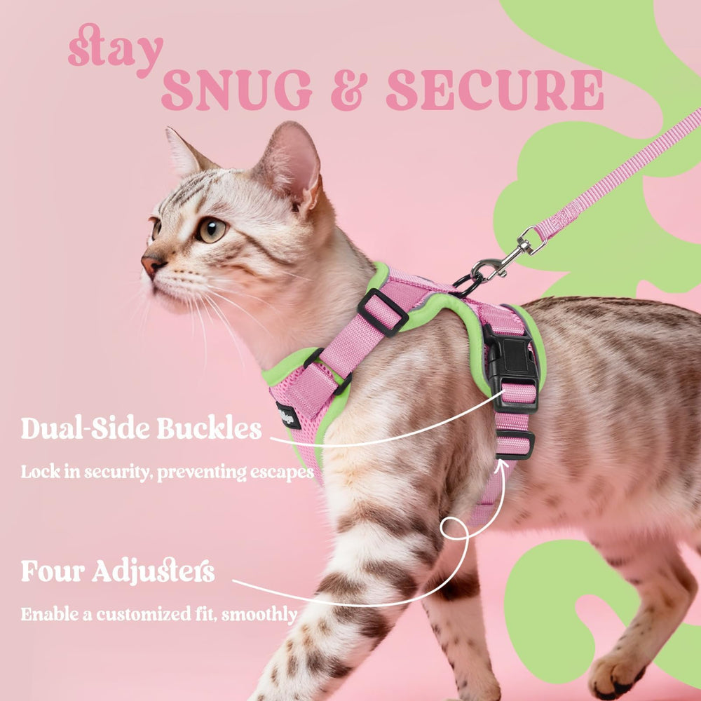 rabbitgoo Cat Harness detail showing its four adjustable straps.