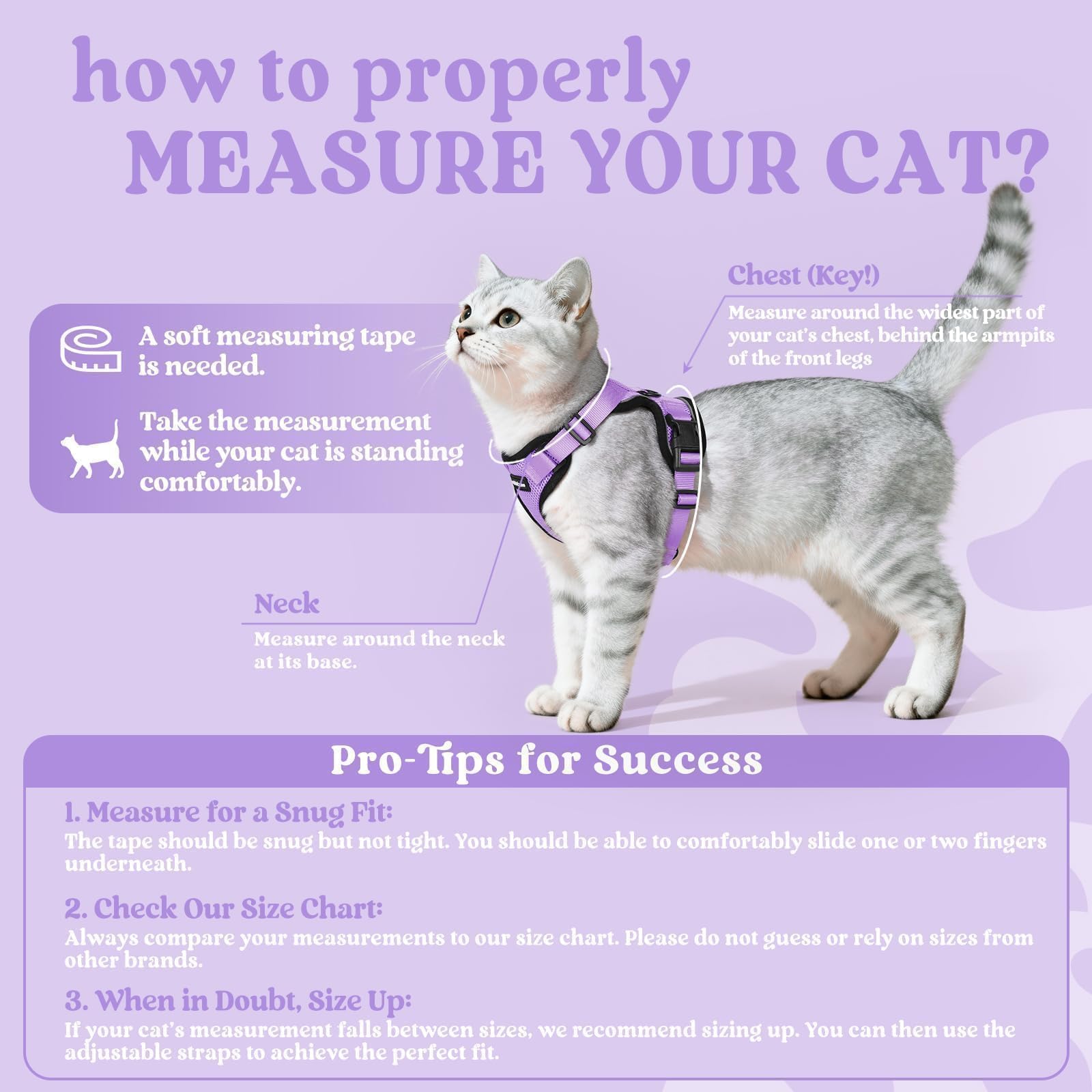 rabbitgoo Cat Harness and Leash Set with a close view of its air-mesh fabric.