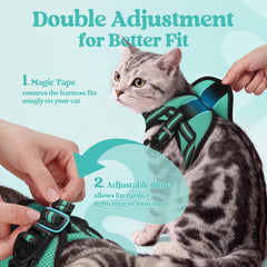 Close-up of the breathable air-mesh padding on the rabbitgoo cat harness.