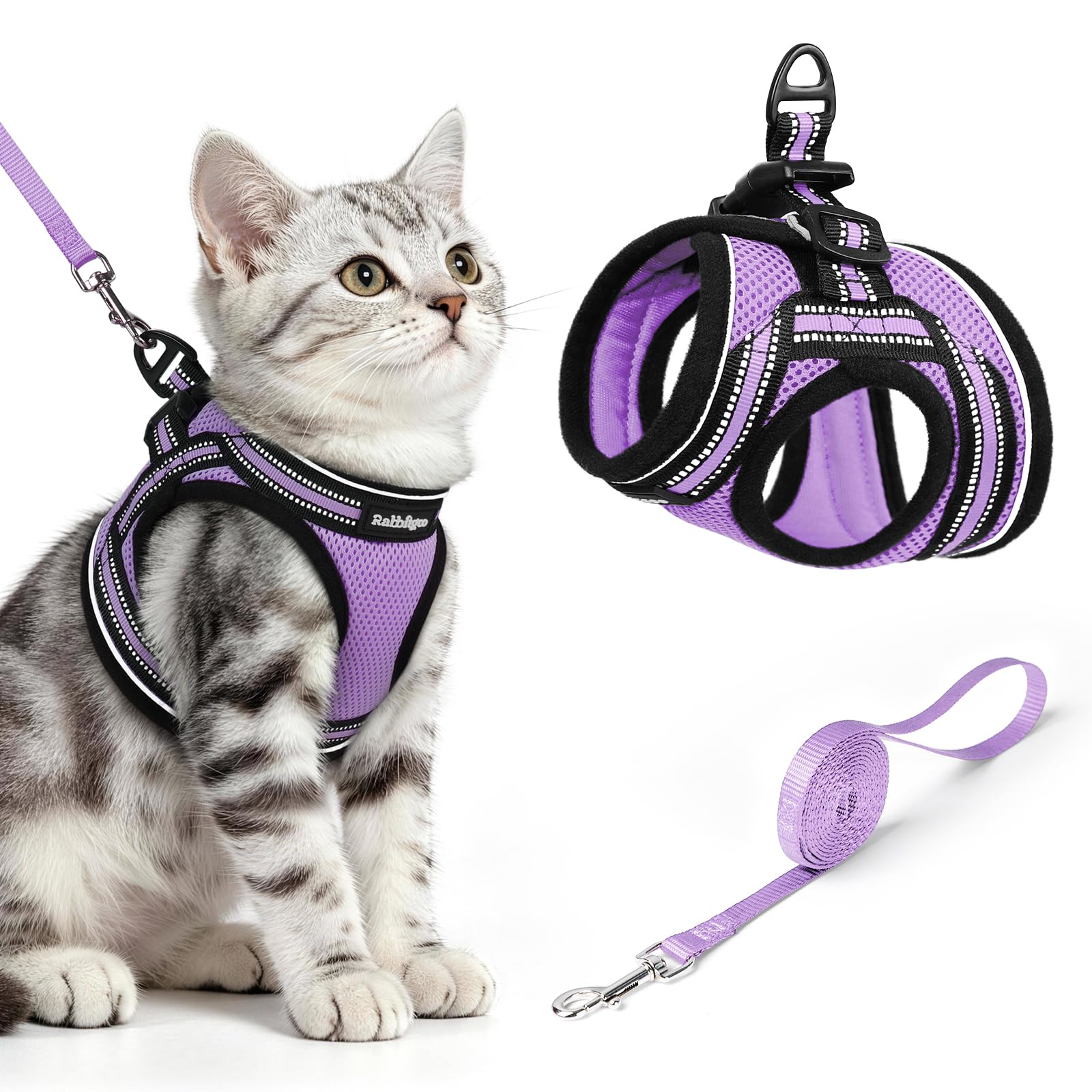 rabbitgoo Cat Harness and Leash Set shown from the front.