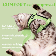 rabbitgoo Cat Harness back view showing the reinforced leash D-ring.