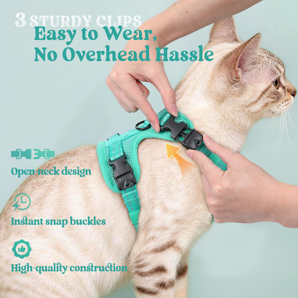 rabbitgoo Cat Harness detail showing the adjustable cam lock straps.