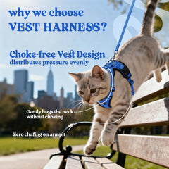 rabbitgoo Cat Harness dual quick-release buckles shown up close.