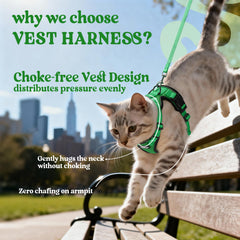 rabbitgoo Cat Harness and Leash Set with a close view of its air-mesh fabric.
