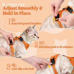 rabbitgoo Cat Harness and Leash close-up of the mesh and inner padding.