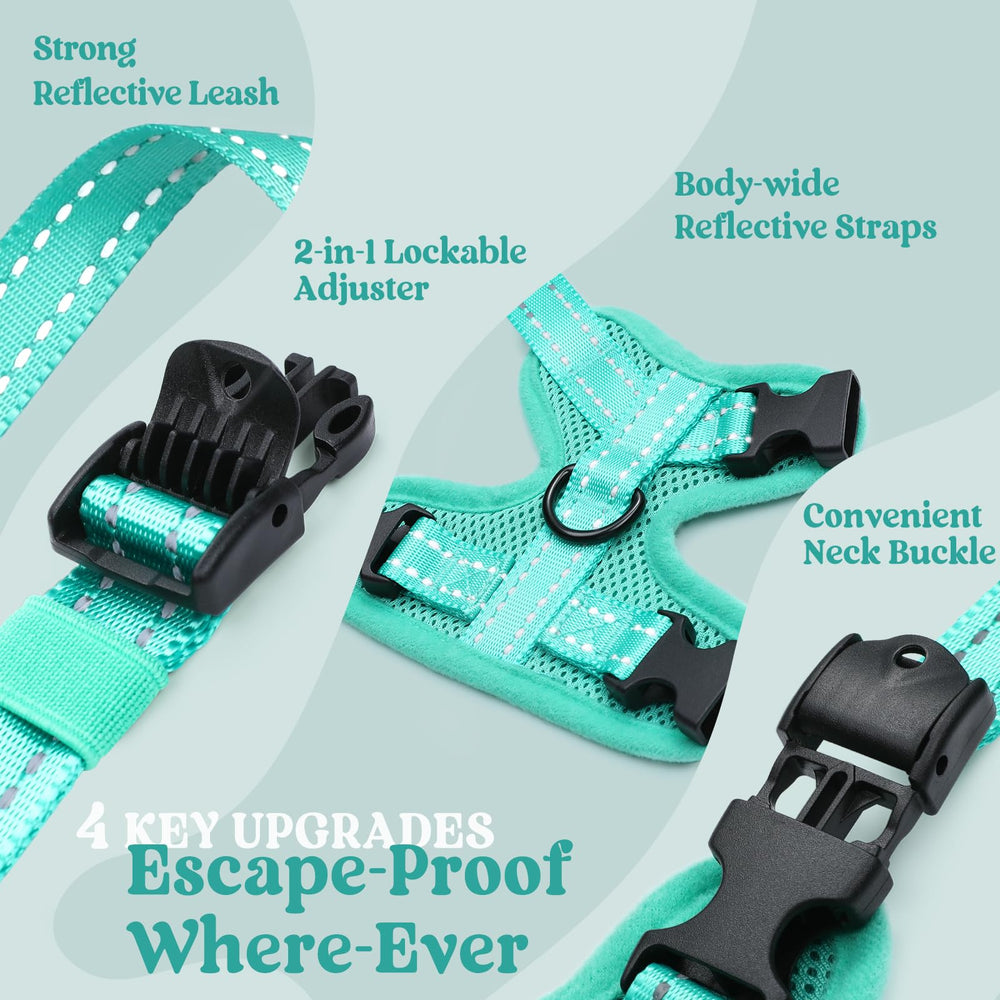 rabbitgoo Cat Harness close-up showing the easy-on neck buckle.