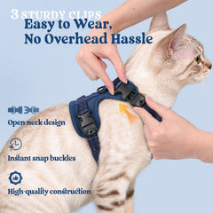 rabbitgoo Cat Harness detail showing the buckle used at the neck.