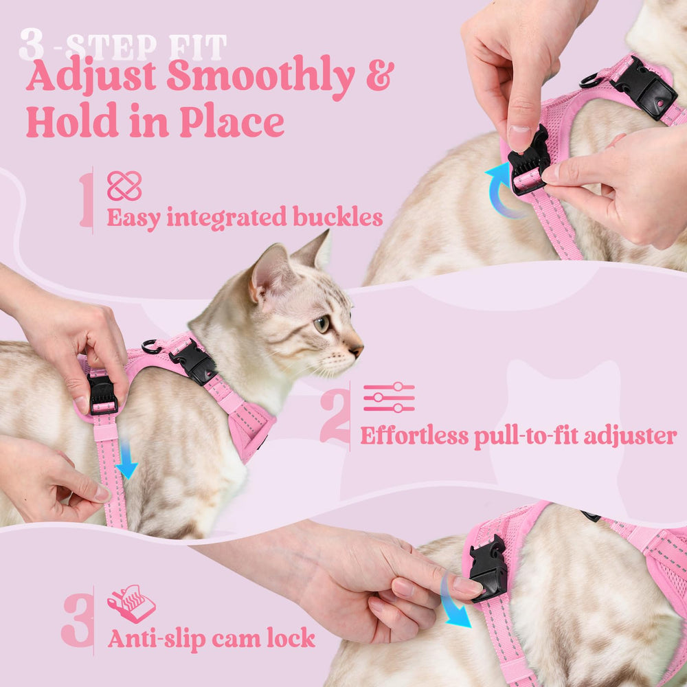 rabbitgoo Cat Harness quick-release buckles shown in detail.