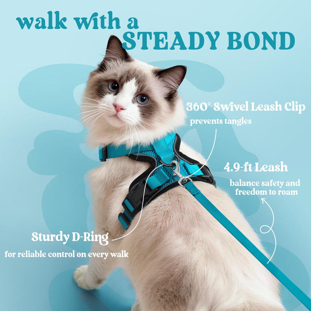 rabbitgoo cat harness close-up of the dual quick-release buckles.