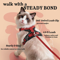 rabbitgoo Cat Harness and Leash Set showing a quick-release buckle.
