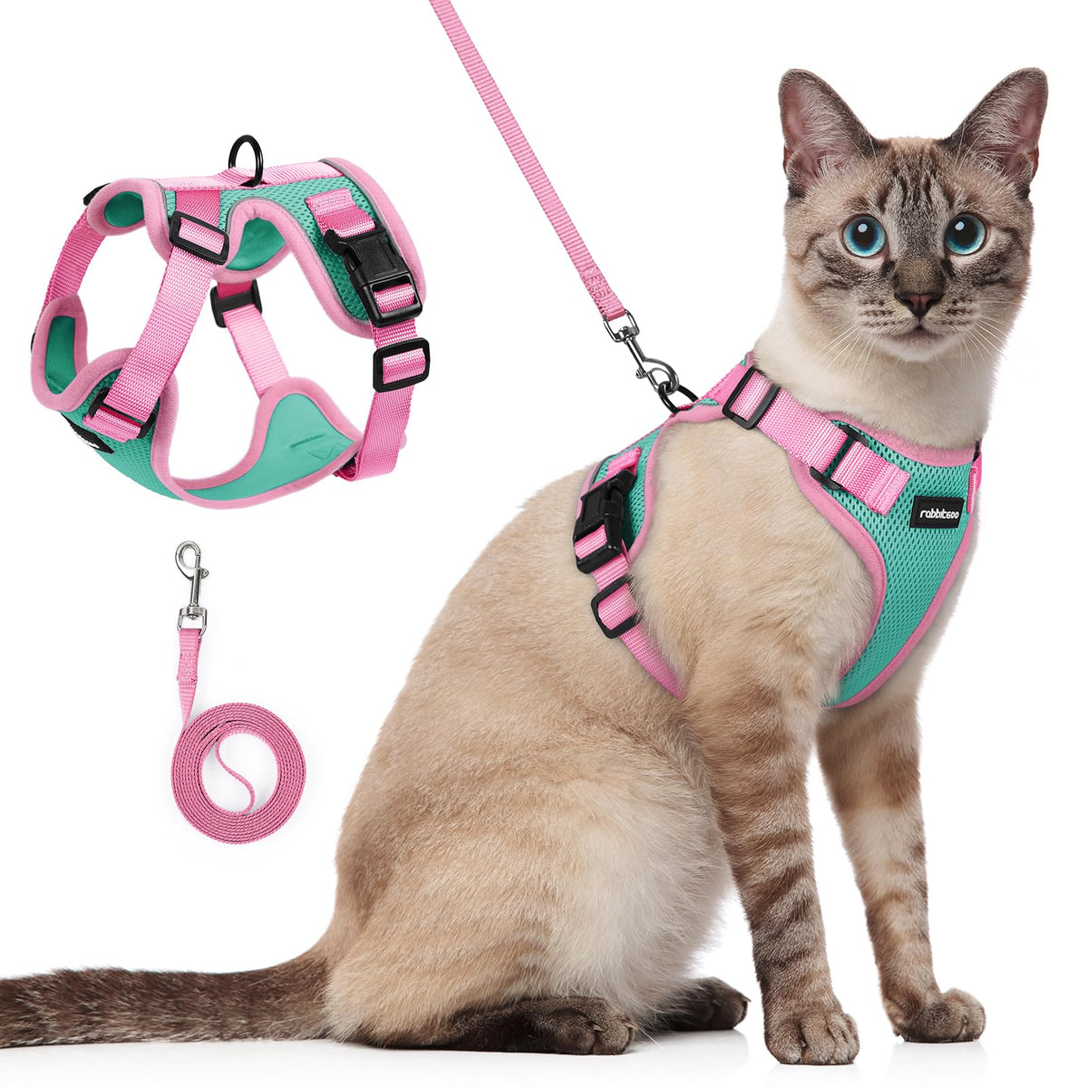 rabbitgoo Cat Harness and Leash Set shown from the front.