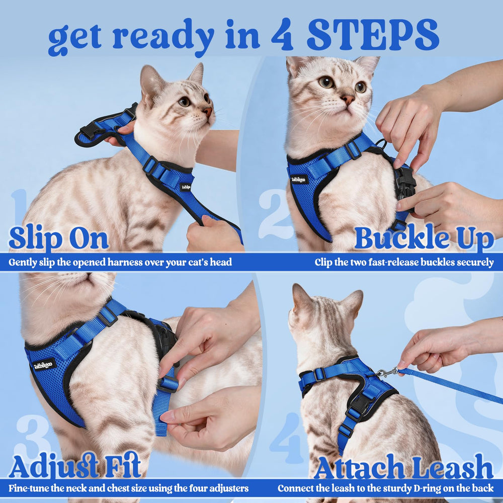 rabbitgoo Cat Harness and Leash Set shown with its included items.
