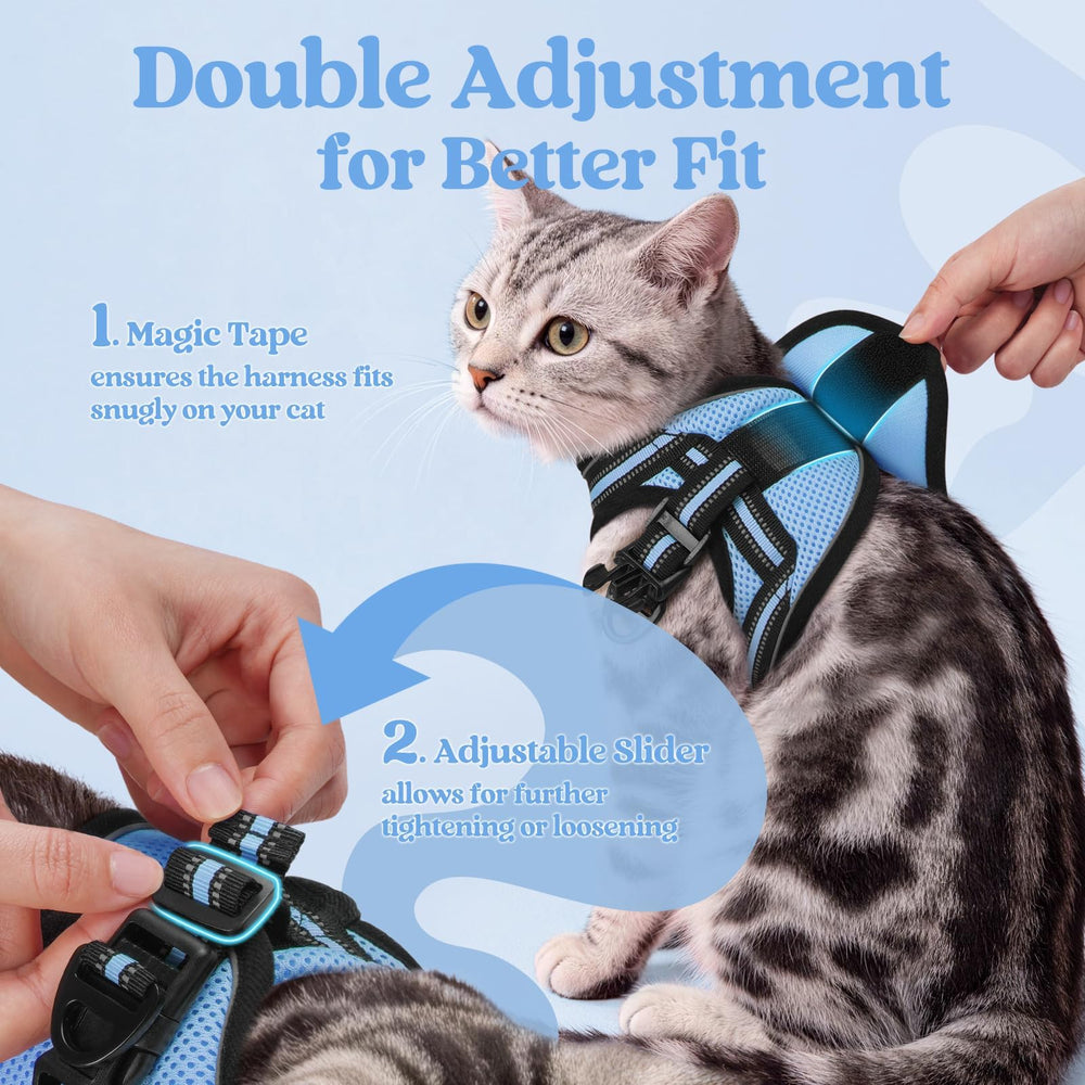 rabbitgoo Cat Harness and Leash Set close-up of the breathable mesh padding.