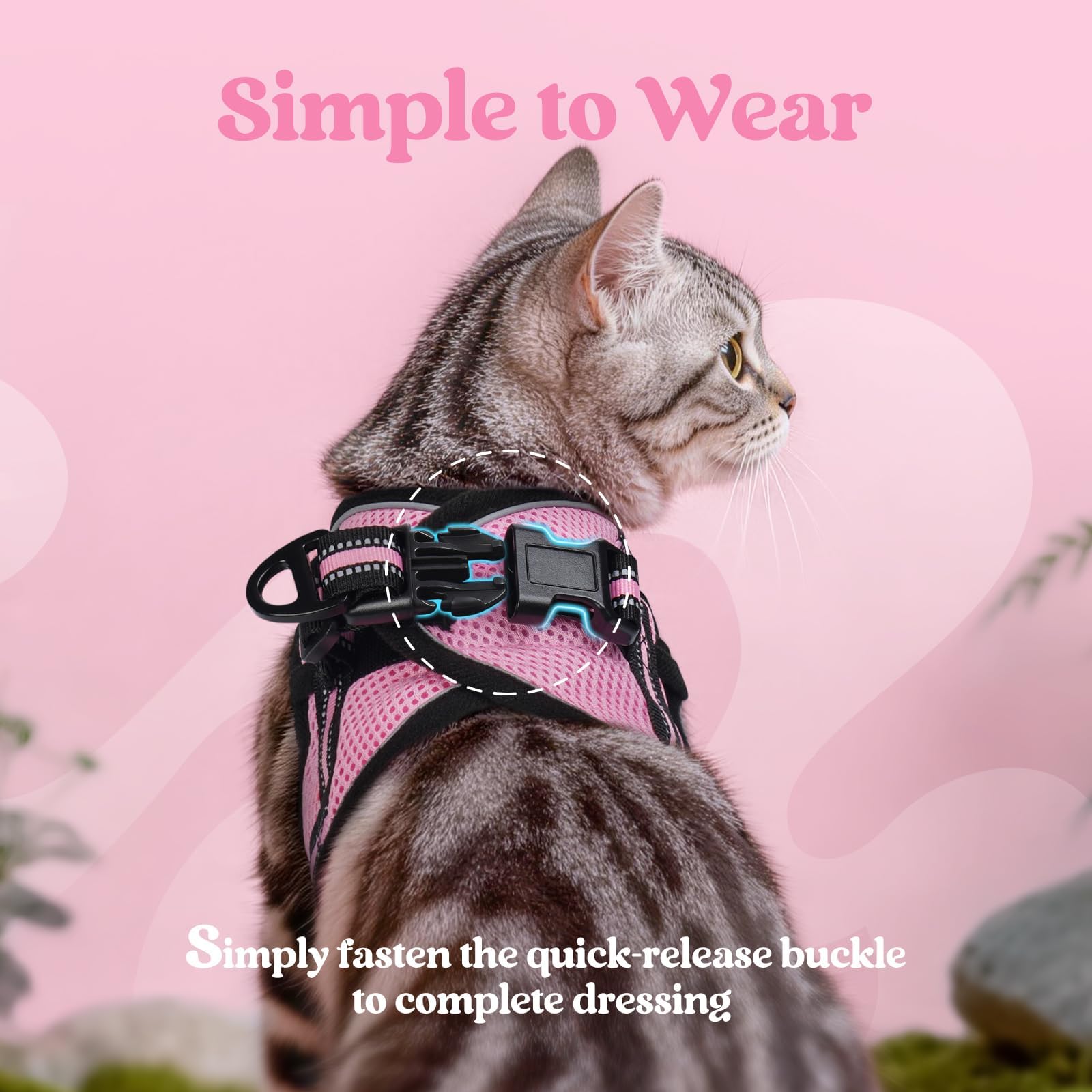 rabbitgoo cat harness showing its step-in vest design.