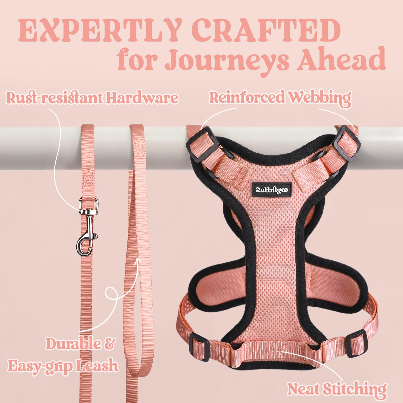 rabbitgoo Cat Harness and Leash Set displayed together.